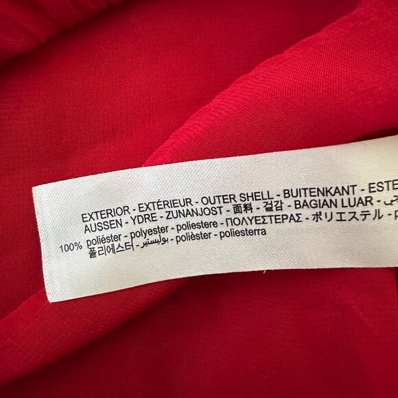 Zara Red Midi Maxi Pleated Bell Sleeve Dress Women's SMALL - Picture 8 of 8
